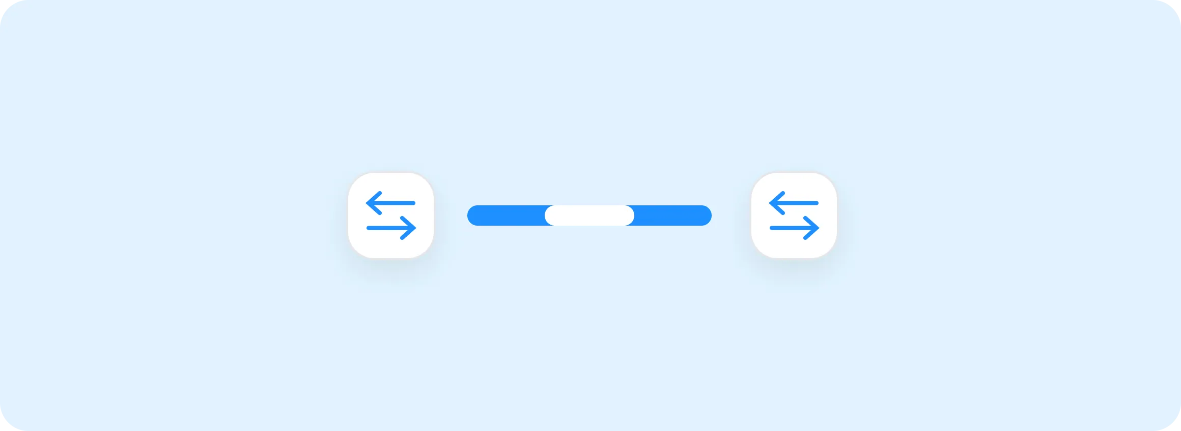 Two arrows closing in on a narrowing gap